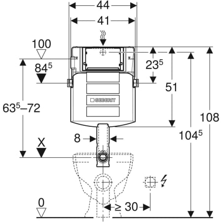 REZERVOR INCASTRAT GEBERIT SIGMA, 12 CM, 6/3 L